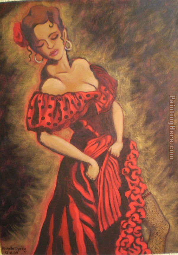 Feisty Flamenco painting - Flamenco Dancer Feisty Flamenco art painting